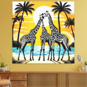 Giraffen am Strand Leinwanddruck (Insitu (Wohnzimmer))