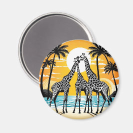 Giraffen am Strand Magnet