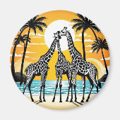 Giraffen am Strand Magnet (Vorne)