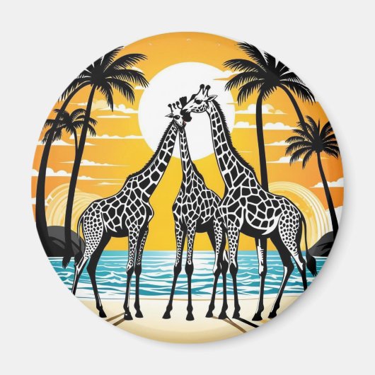 Giraffen am Strand Magnet (Vorne)