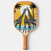 Giraffen am Strand Pickleball Schläger (Rückseite)
