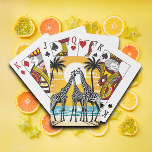 Giraffen am Strand Spielkarten