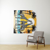 Giraffen am Strand Wandteppich (Beispiel (Horizontal))