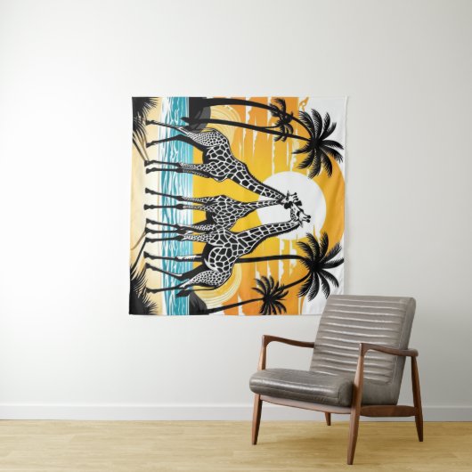 Giraffen am Strand Wandteppich (Beispiel (Horizontal))