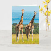 Giraffen auf der Savanna, Uganda Karte (Gelbe Blume)