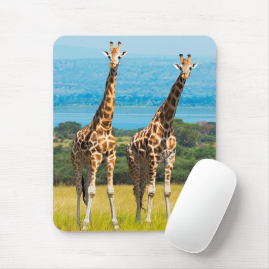 Giraffen auf der Savanna, Uganda Mousepad (Mit Mouse)