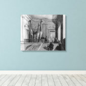 Giraffen auf der Treppe in Großbritannien Leinwanddruck (Insitu (Holzboden))