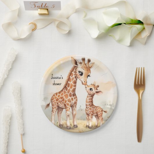 Giraffen-Baby-Party Pappteller (Hochzeit)