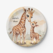 Giraffen-Baby-Party Pappteller (Vorderseite)