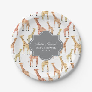 Giraffen-Babyparty Pappteller