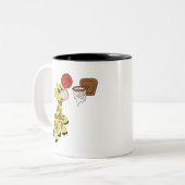 Giraffen-Basketball Zweifarbige Tasse (Vorderseite Links)