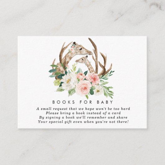 Giraffen Blumenbücher für Babybuchanfrage Begleitkarte (Vorderseite)