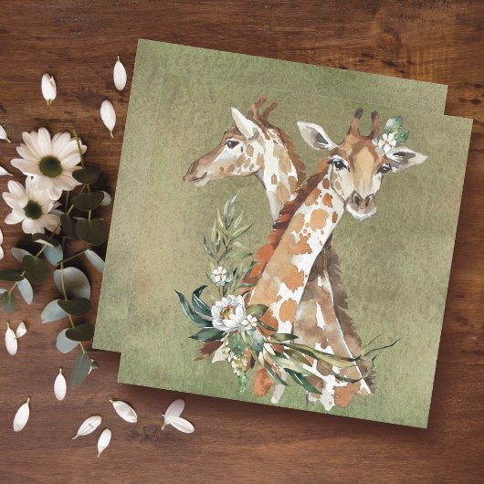 Giraffen-Blumenkarte