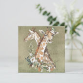 Giraffen-Blumenkarte (Stehend Vorderseite)