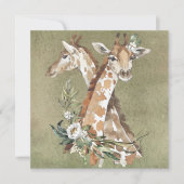 Giraffen-Blumenkarte (Vorderseite)