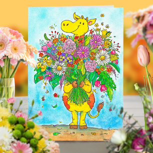 Giraffen-Blumenstrauß-Grußkarte von Nicole Janes Karte