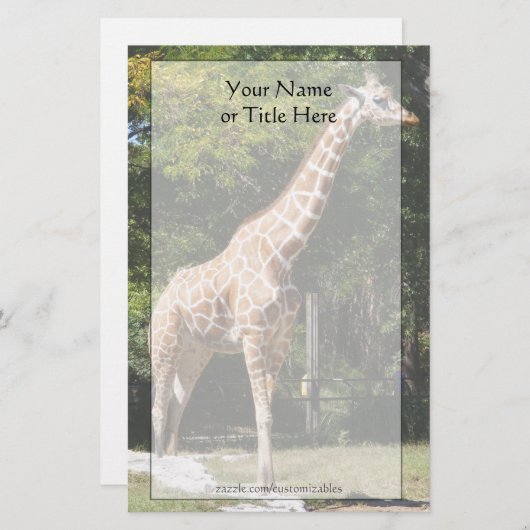 Giraffen-Briefpapier Briefpapier (Vorne/Hinten)