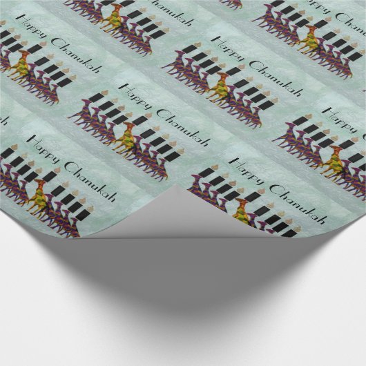 Giraffen Chanukah Menorah Geschenkpapier (Ecke)