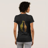 Giraffen Couple T - Shirt Golden Modern Design (Schwarz voll)