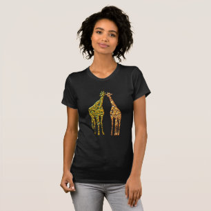 Giraffen Couple T - Shirt Golden Modern Design