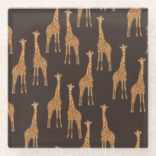 Giraffen Dark: Abstrakt Vintag nahtlos. Glasuntersetzer
