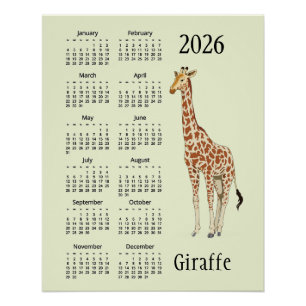 Giraffen-Design 2026 Kalenderposter Poster