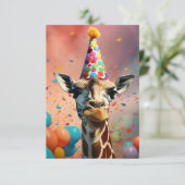 Giraffen-Design, farbenfroh Dankeskarte (Stehend Vorderseite)