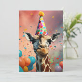 Giraffen-Design, farbenfroh Einladung (Stehend Vorderseite)