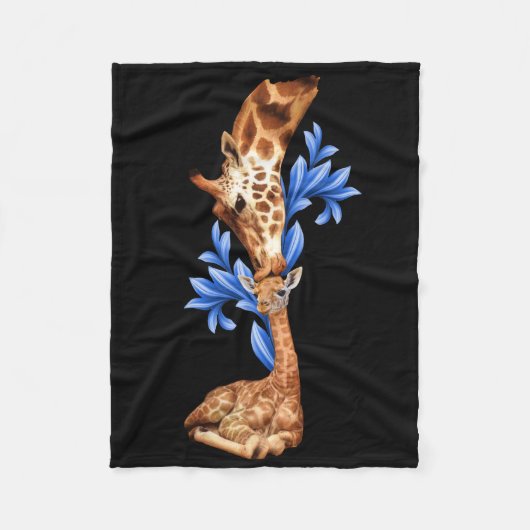 Giraffen die Liebe einer Mutter Fleecedecke (Vorderseite)