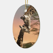 Giraffen, die sich grüßen keramikornament (Links)