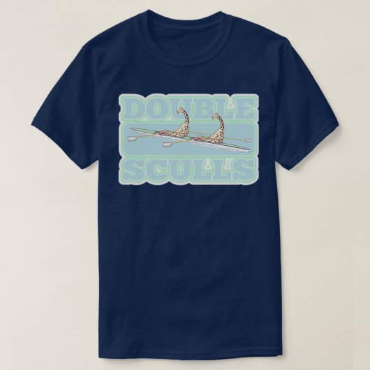 Giraffen-Doppelskulle-Ruderregatta T-Shirt (Design vorne)