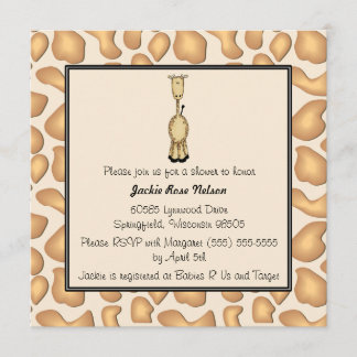 Giraffen-Druck-Babyparty Einladung