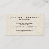 Giraffen-Druck-Designer-Visitenkarte:: Schwarzes Visitenkarte (Rückseite)