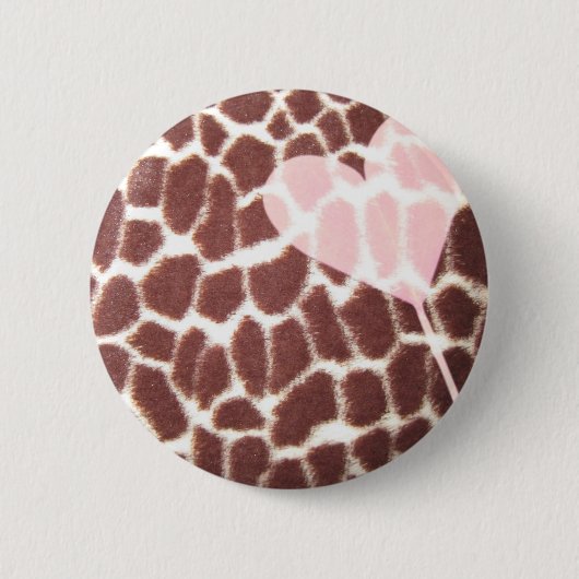 Giraffen-Druck-Herz Button (Vorderseite)