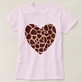 Giraffen-Druck-Herz T-Shirt