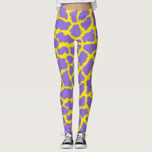 Giraffen-Druck-Leggings mit violettem Hintergrund Leggings