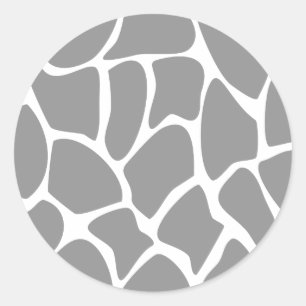 Giraffen-Druck-Muster im Grau Runder Aufkleber
