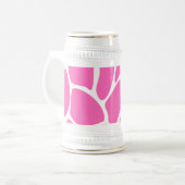 Giraffen-Druck-Muster im hellen Rosa Bierglas (Vorderseite Links)
