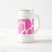 Giraffen-Druck-Muster im hellen Rosa Bierglas (VorderseiteRechts)