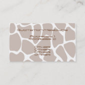 Giraffen-Druck-Muster in Brown Visitenkarte (Rückseite)