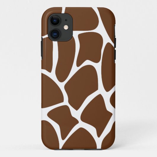 Giraffen-Druck-Muster in dunklem Brown Case-Mate iPhone Hülle (Rückseite)