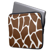 Giraffen-Druck-Muster in dunklem Brown Laptopschutzhülle (Vorderseite Links)