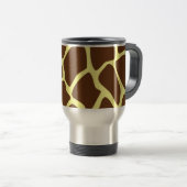 Giraffen-Druck-Muster in dunklem Brown Reisebecher (VorderseiteRechts)