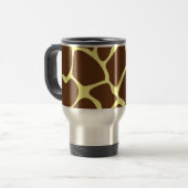 Giraffen-Druck-Muster in dunklem Brown Reisebecher (Vorderseite Links)