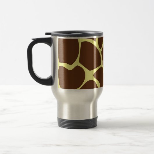 Giraffen-Druck-Muster in dunklem Brown Reisebecher (Links)