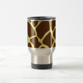 Giraffen-Druck-Muster in dunklem Brown Reisebecher (Mittel)