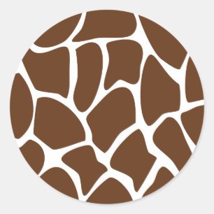 Giraffen-Druck-Muster in dunklem Brown Runder Aufkleber