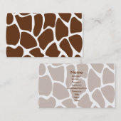 Giraffen-Druck-Muster in dunklem Brown Visitenkarte (Vorne/Hinten)