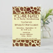 Giraffen-Druck-Party Einladung (Stehend Vorderseite)