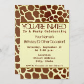 Giraffen-Druck-Party Einladung (Vorne/Hinten)